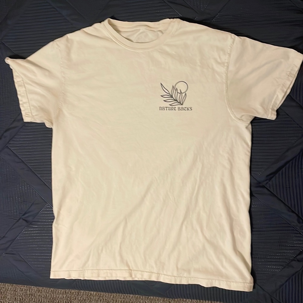Comfort colors nature backs large white t-shirt